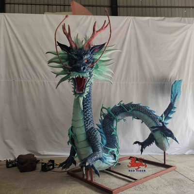 Дракон мифических тварей живых ядровых реалистических Animatronic животных китайский зеленый